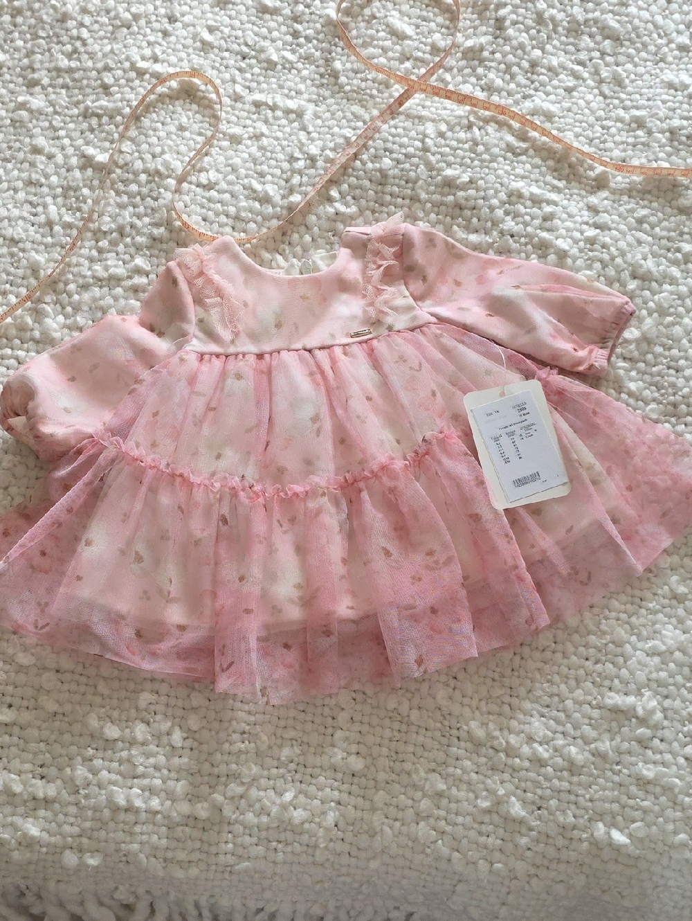 Mayoral Pink Tulle Dress with Heart Accents newborn
